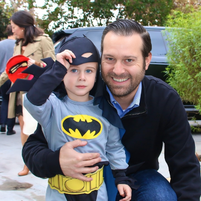 Ryan Goodell with his son Hudson enjoying the Halloween season.